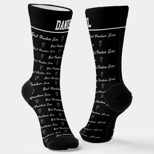 Beste partner ooit | Leuke monogram Sokken (Gebogen)