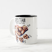 Beste pa's team ooit aangepaste naam keramiek tweekleurige koffiemok (Voorkant links)