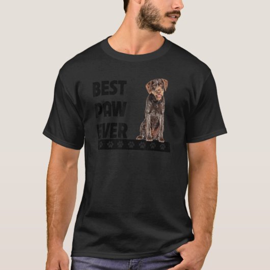Beste paw ooit Duitse wirehaire pointer vader vade T-shirt (Voorkant)