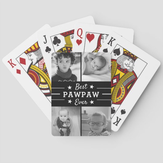 Beste paw ooit| Grootkinderen fotocollage Pokerkaarten (Achterkant)