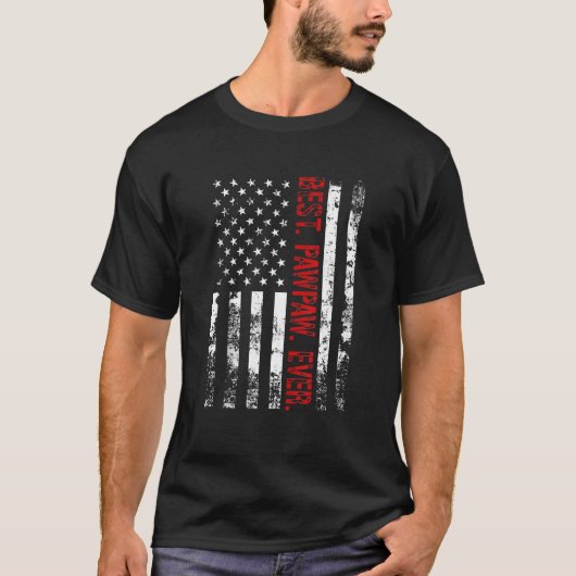 Beste pawpaw ooit Amerikaanse vlag voor mannen vad T-shirt (Voorkant)