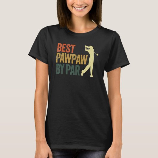 Beste Pawpaw van Par Retro Vaderdag Golf Grandp T-shirt (Voorkant)