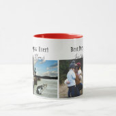 Beste Peepaw ooit Fotocollage Zwart Wit Custom Mok (Midden)