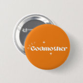 Beste peetmoeder kaart (Mosterd Achtergrond) Ronde Button 5,7 Cm (Voorkant /achterkant)