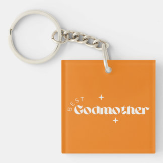 Beste peetmoeder kaart (Mosterd Achtergrond) Sleutelhanger