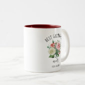 Beste peetmoeder ooit Waterverf Floral Custom Tweekleurige Koffiemok (Voorkant rechts)