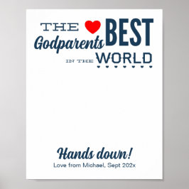 Beste peetouders Custom Handprint Art Sjabloon Poster