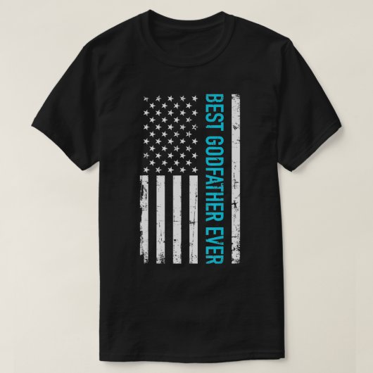 Beste peetvader ooit Amerikaanse vlag T-shirt (Design voorkant)