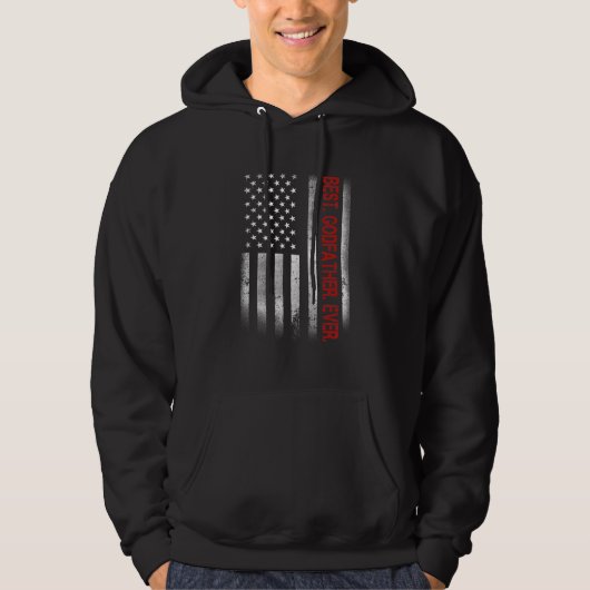 Beste peetvader ooit Amerikaanse vlag voor papa Hoodie (Voorkant)