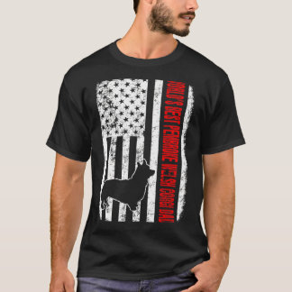 Beste Pembroke Welsh Corgi Vader Amerikaanse Vlag T-shirt