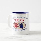 Beste pepaw Hands omlaag Tweekleurige Koffiemok (Voorkant links)