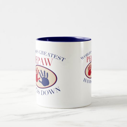 Beste pepaw Hands omlaag Tweekleurige Koffiemok (Center)