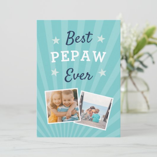 Beste Pepaw ooit | Foto Vaderdag Kaart (Staand voorkant)