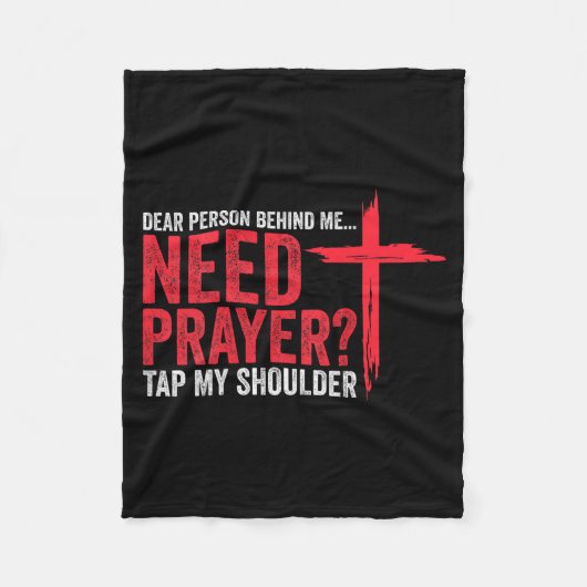 Beste Persoon Achter Me Behoeft Gebed Tik Op Schou Fleece Deken (Voorkant)