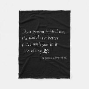 Beste Persoon Achter Me De Wereld Is Een Betere Pl Fleece Deken