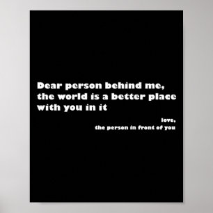 Beste Persoon Achter Me,De Wereld Is Een Betere Pl Poster