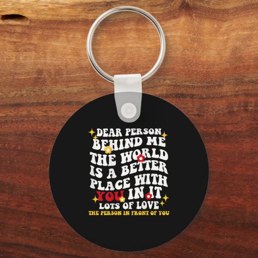 Beste Persoon Achter Me De Wereld Is Een Betere Pl Sleutelhanger (Voorkant)