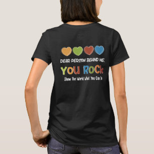 "Beste persoon achter me" met een hartdruk T-shirt
