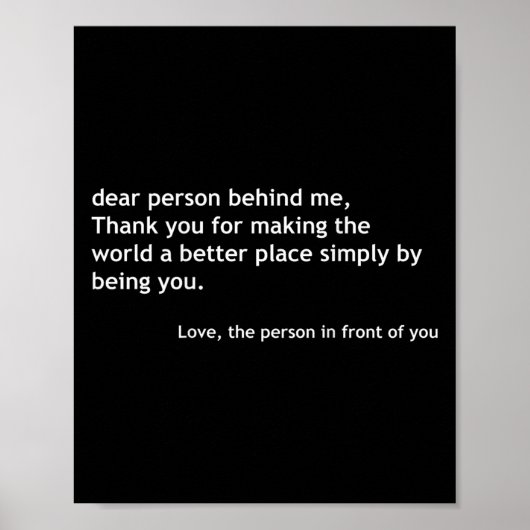 Beste Persoon Achter Me, Positieve Liefdevolle Quo Poster (Voorkant)