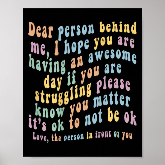 Beste Persoon Achter Me Poster (Voorkant)