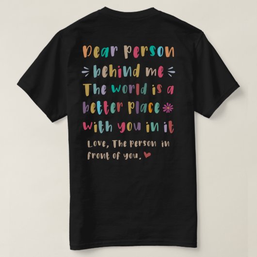 Beste persoon achter me t-shirt (Design achterkant)