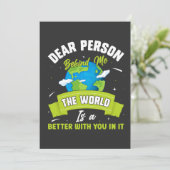 Beste persoon achter mij de wereld is een betere p bedankkaart (Staand voorkant)