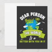 Beste persoon achter mij de wereld is een betere p bedankkaart (Voorkant / Achterkant)