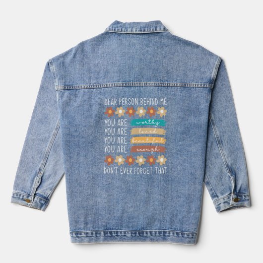 Beste persoon achter mij Inspirerend prijsopgave Denim Jacket (Achterkant)