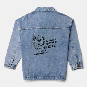 Beste persoon achter mij Motivatie Groovy Gezegde Denim Jacket