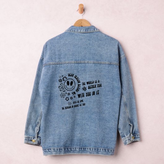 Beste persoon achter mij Motivatie Groovy Gezegde Denim Jacket (Hangar)