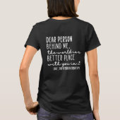 Beste persoon achter mij Vriendelijkheid Quote v2 T-shirt (Achterkant)