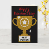 Beste persoon Glitter Valentijn Kaart (Gele Bloem)