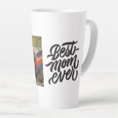 Beste persoonlijke foto van mam Ever Modern script Latte Mok (Rechterhoek)