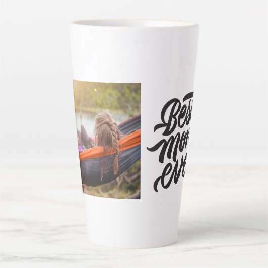 Beste persoonlijke foto van mam Ever Modern script Latte Mok (Voorkant)