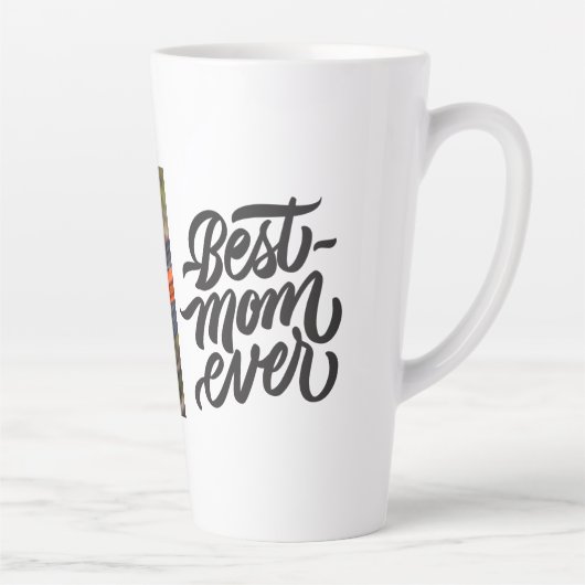 Beste persoonlijke foto van mam Ever Modern script Latte Mok (Rechts)