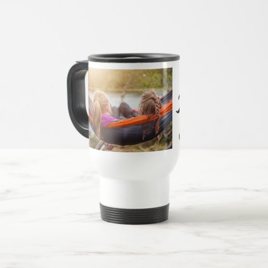 Beste persoonlijke foto van mam Ever Modern script Reisbeker (Voorkant links)