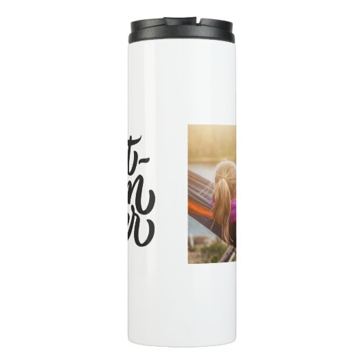 Beste persoonlijke foto van mam Ever Modern script Thermosbeker (Achterkant)