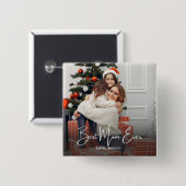 Beste persoonlijke foto van mama vierkante button 5,1 cm (Voorkant /achterkant)