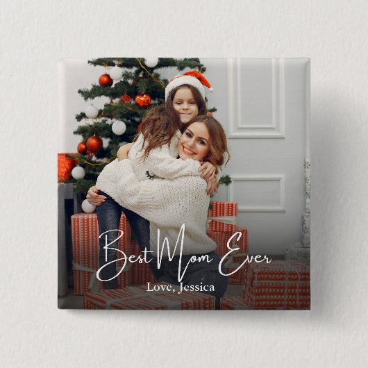 Beste persoonlijke foto van mama vierkante button 5,1 cm (Voorkant)