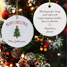 Beste Pianoleraar cadeau Ornament