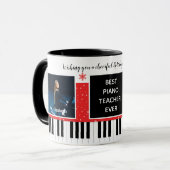 Beste Pianoleraar Ever Class Kerst Feestdagen Mok (Voorkant links)