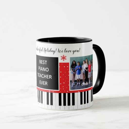 Beste Pianoleraar Ever Class Kerst Feestdagen Mok (Voorkant rechts)