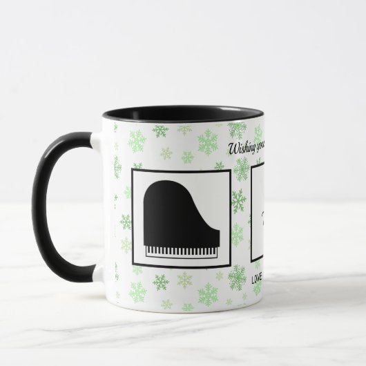 Beste Pianoleraar ooit Foto Kerstmis Feestdagen Mok (Links)