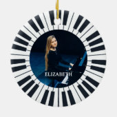 Beste pianoleraar ooit Piano Key Foto Keramisch Ornament (Achterkant)