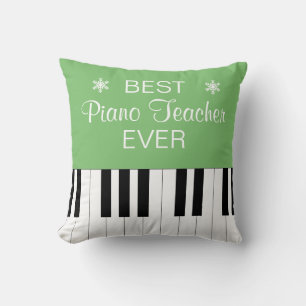 Beste pianoleraar ooit Piano Key Green Kussen