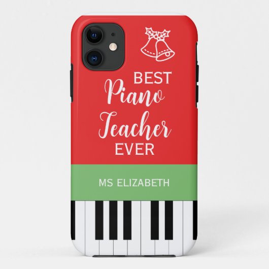 Beste pianoleraar ooit Piano Key Rood Case-Mate iPhone Case (Achterkant)