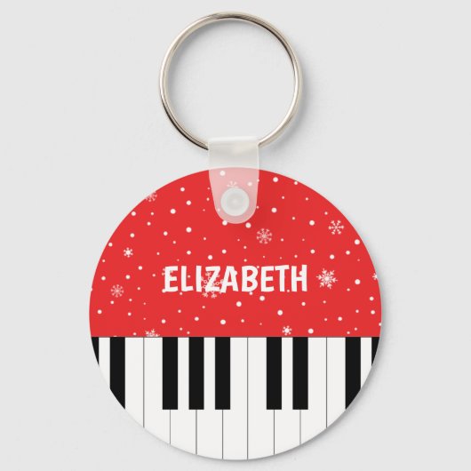 Beste pianoleraar ooit Piano Key Rood Sleutelhanger (Achterkant)