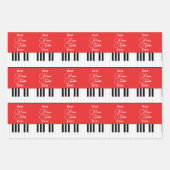 Beste pianoleraar ooit Piano Key Sneeuwvlokken Inpakpapier Vel (Voorkant 3)