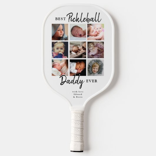 Beste Pickleball Daddy Fotocollage Pickleball Paddle (Achterkant)