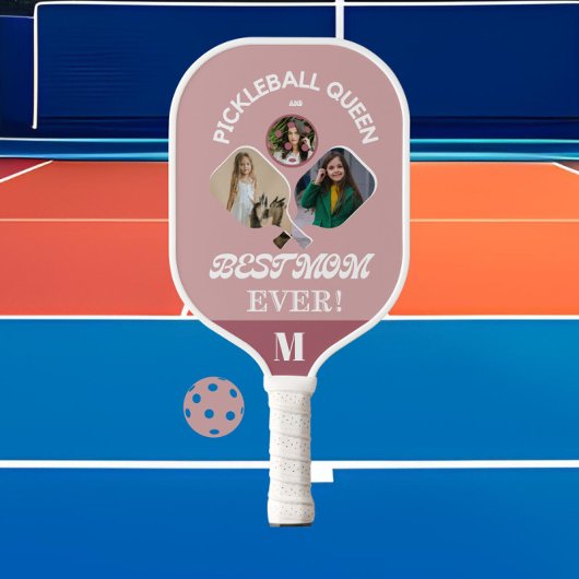 Beste pickleball mam ooit gepersonaliseerd 3 foto paddle